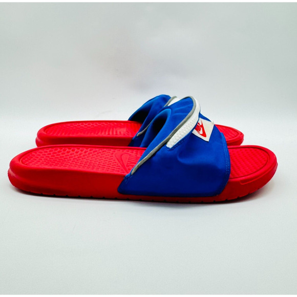 Nike Red and Blue Slip-On slides - Picture 1 of 11